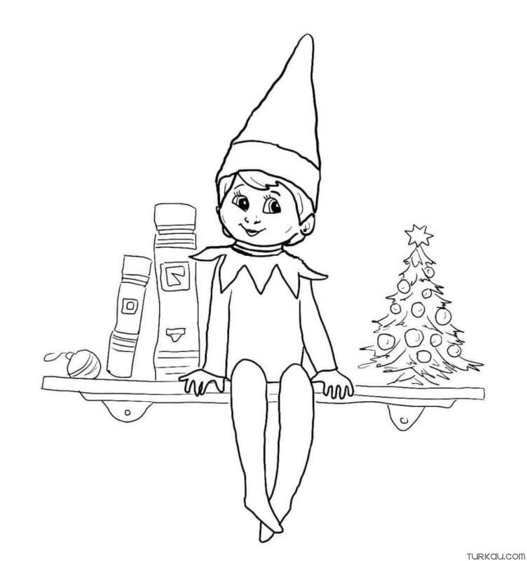 New Elf On The Shelf Coloring Page Turkau