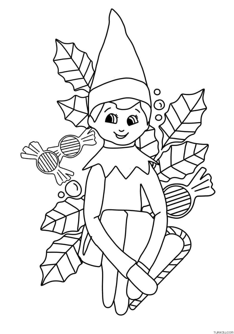New Elf On The Shelf Coloring Page Turkau
