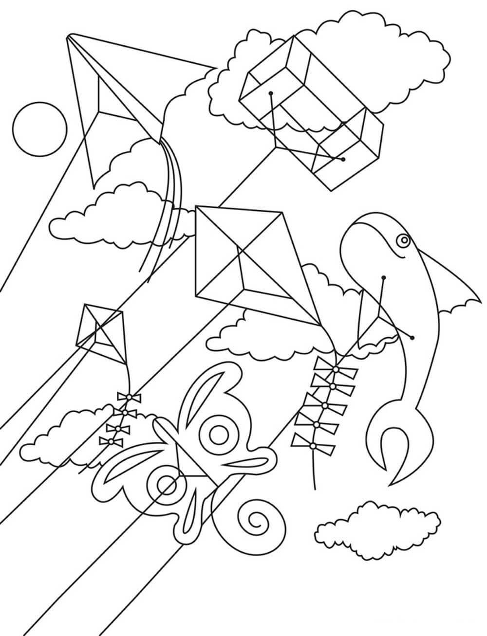 Nice Kite Coloring Page Free Printable Coloring Pages For Kids