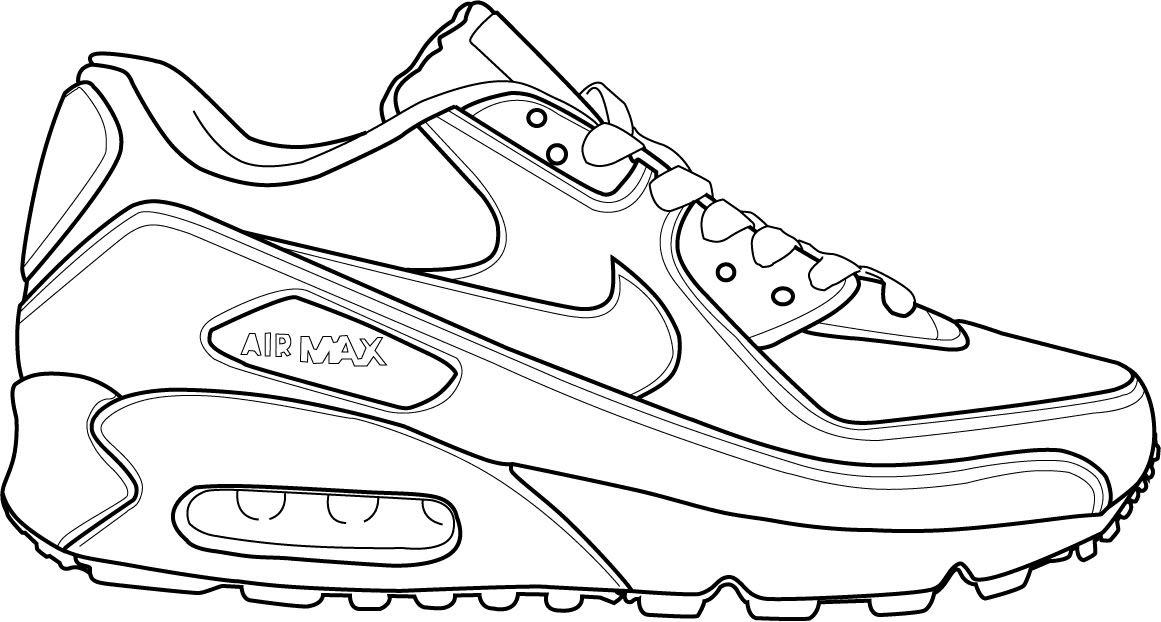 Nike Air Max Shoe Coloring Page Free Printable Coloring Pages
