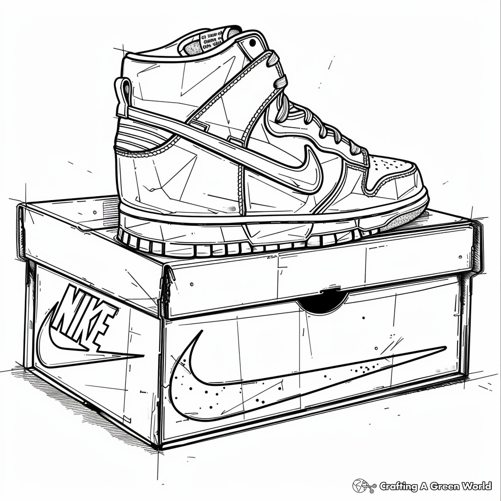 Nike Dunk Coloring Pages Coloring Nation