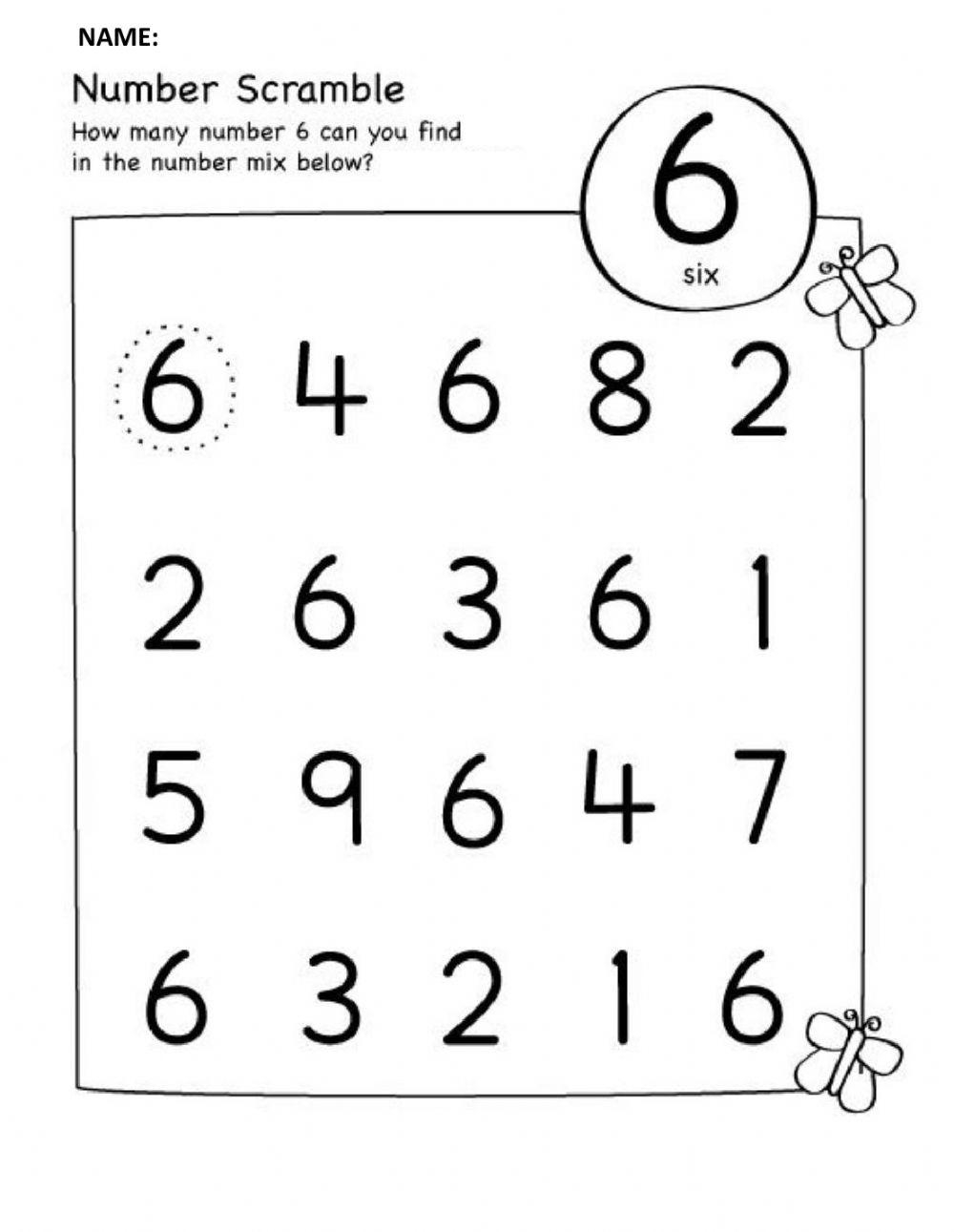 Number Trace And Colour Worksheet 6 Royalty Free Vector Worksheets