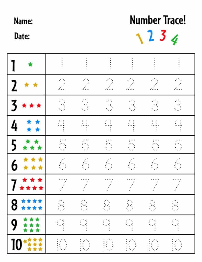 Numbers 1 20 Number Recognition Tracing Worksheets Pocket Of 