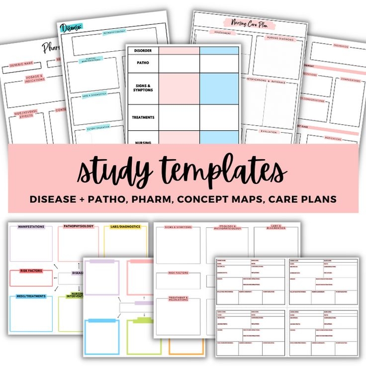 free printable nursing study template