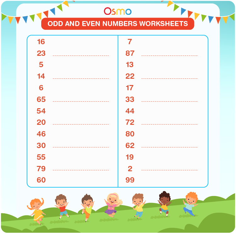 even and odd numbers worksheet
