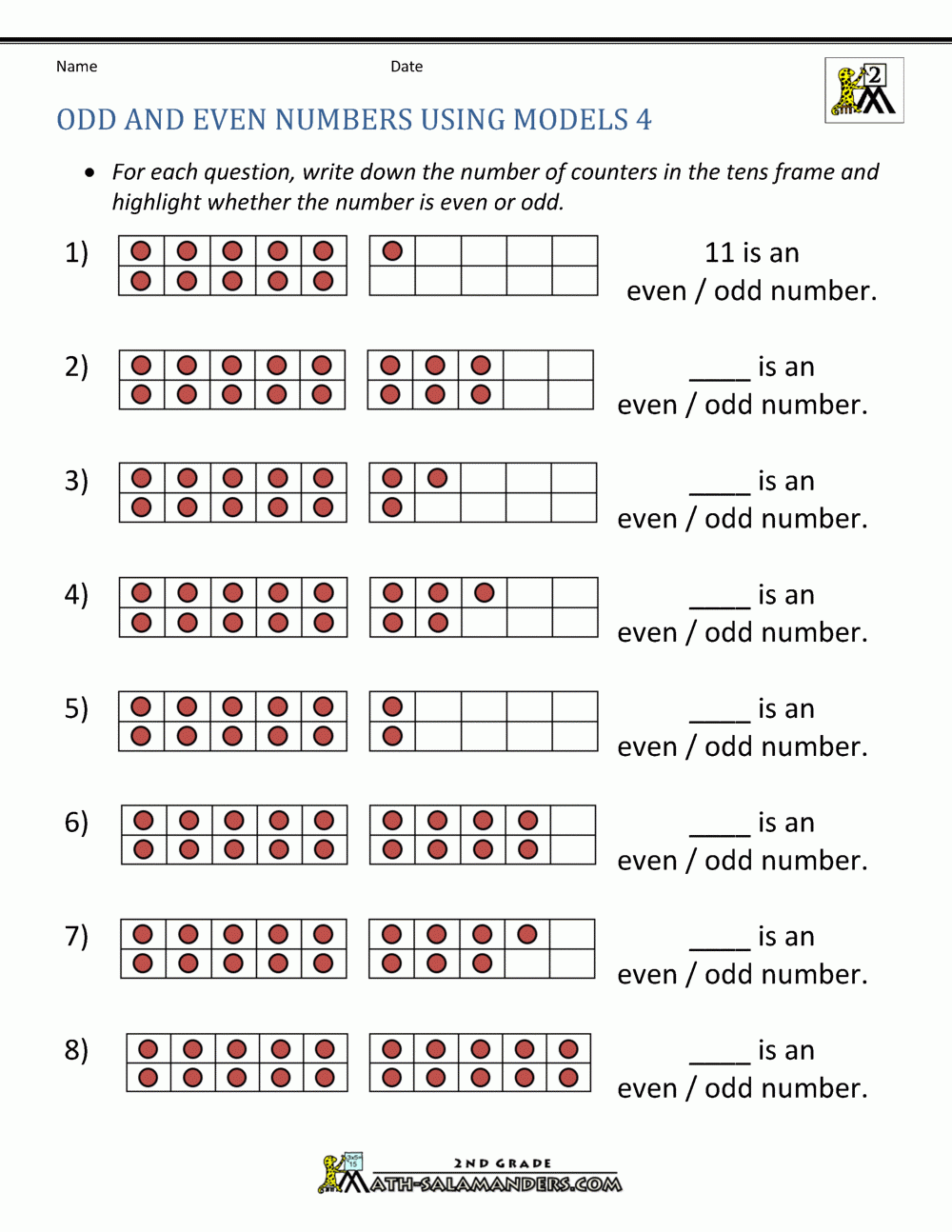 Odd And Even Numbers Worksheets For Preschool And Kindergarten 