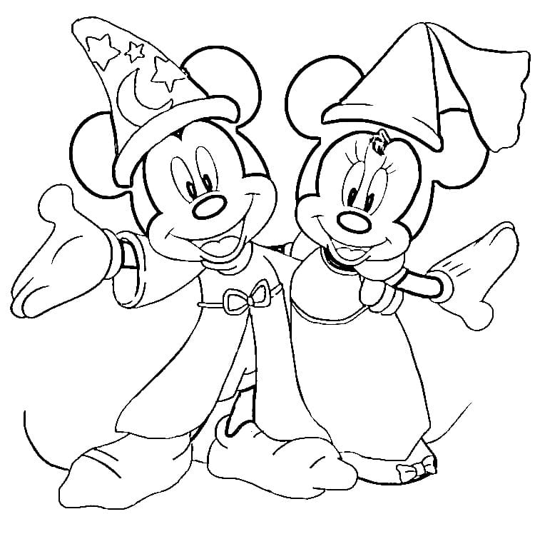 Minnie Mouse And Mickey Mouse Coloring Pages