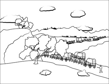 Oregon Trail Colorable Drawings By I Am Not Cute TPT