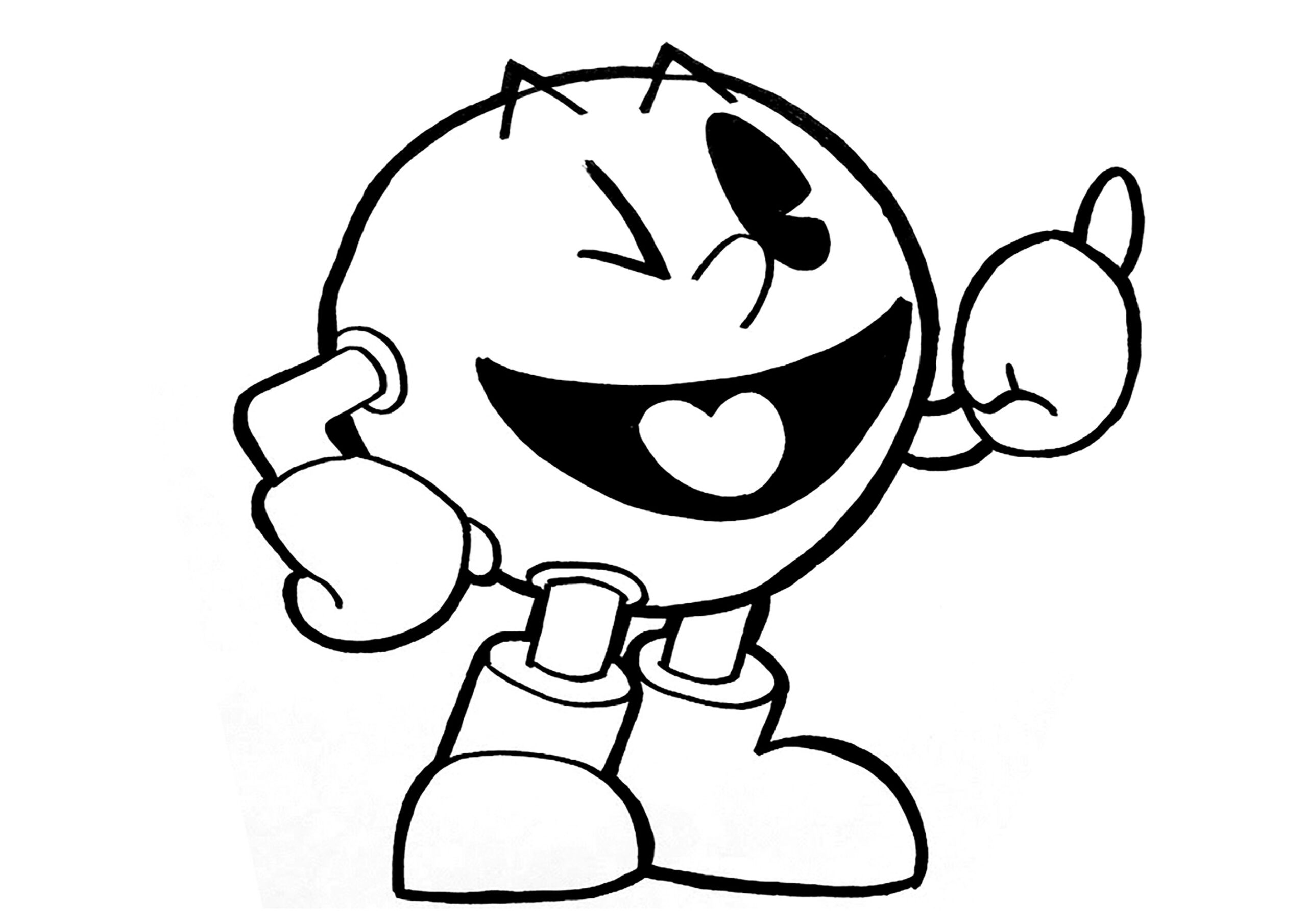 Pacman Souriant Pac Man Coloring Pages For Kids