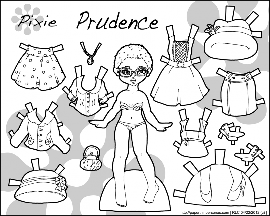 Paper Doll Coloring Pages Coloring Home