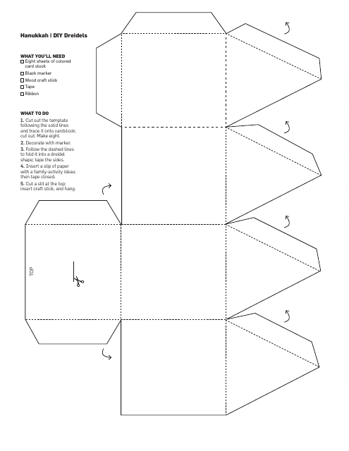 Paper Dreidel Template Hanukkah Download Printable PDF Templateroller