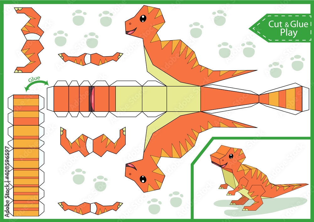3d dinosaur printable template