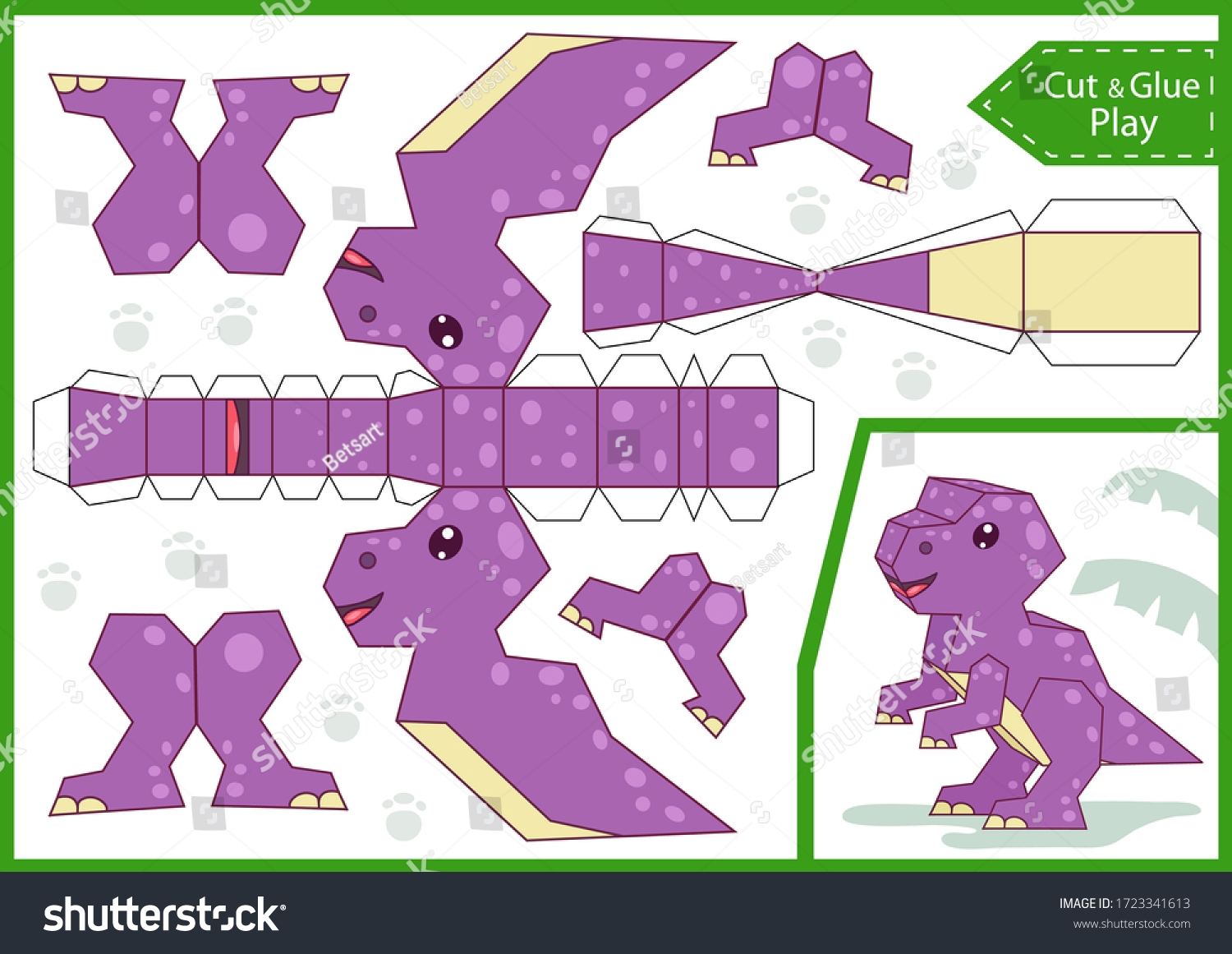 Papercraft 3D Dinosaur Template