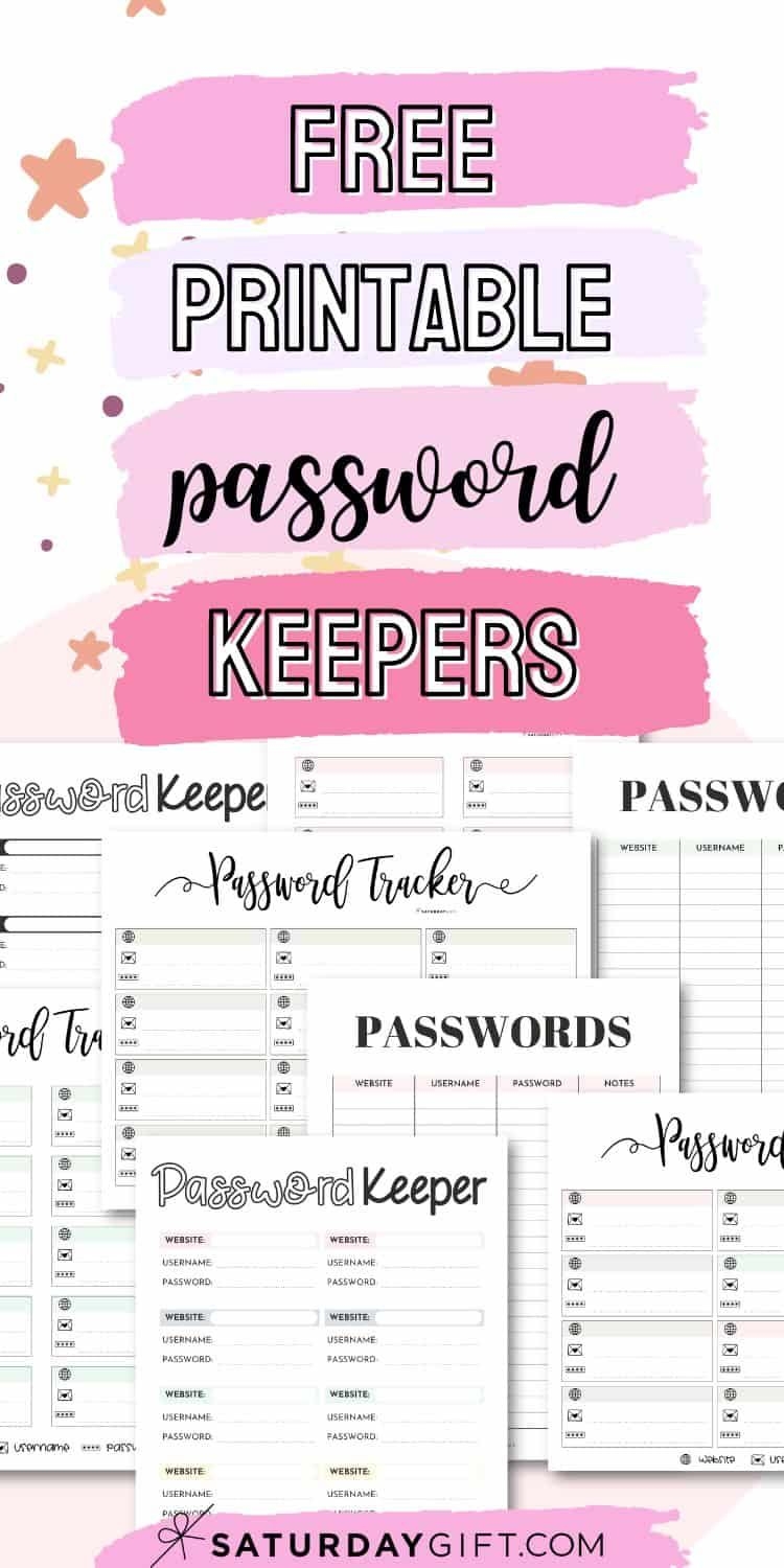 Password Tracker Printable 15 Cute Free Password Keepers Artofit
