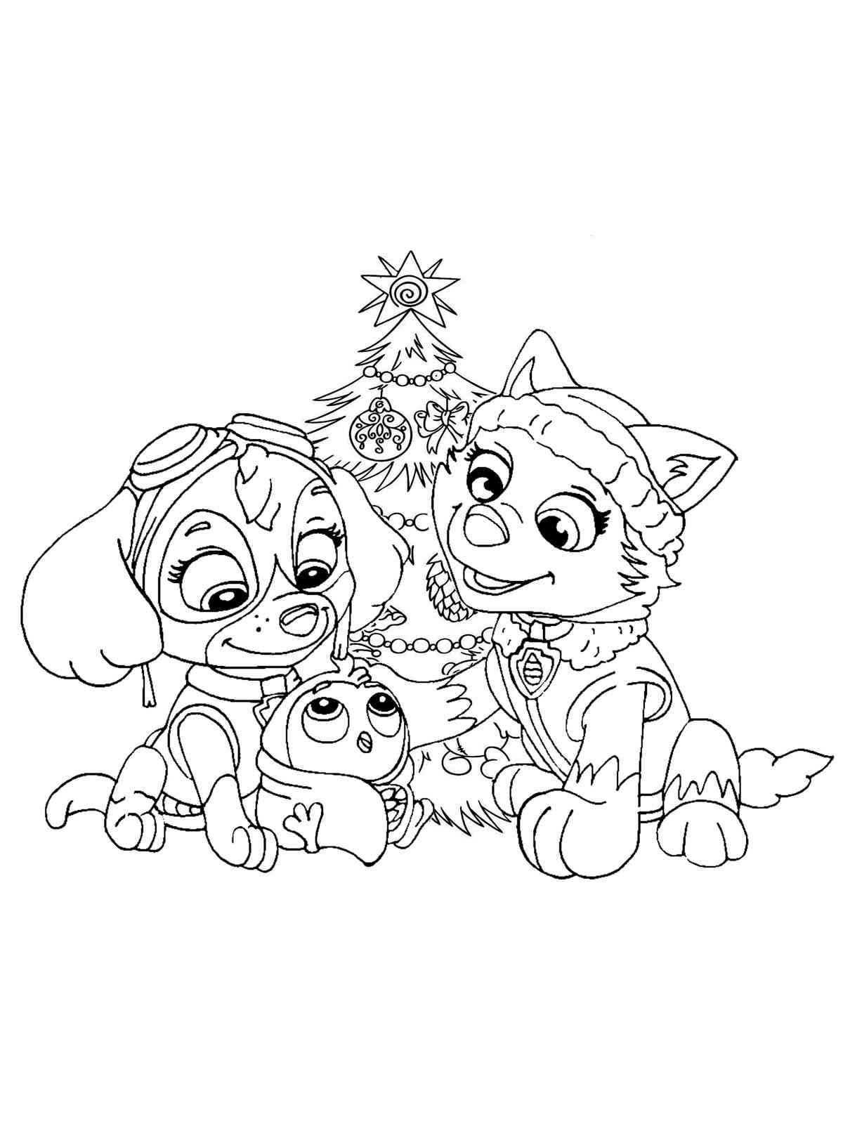 Paw Patrol Christmas Coloring Page Free Printable