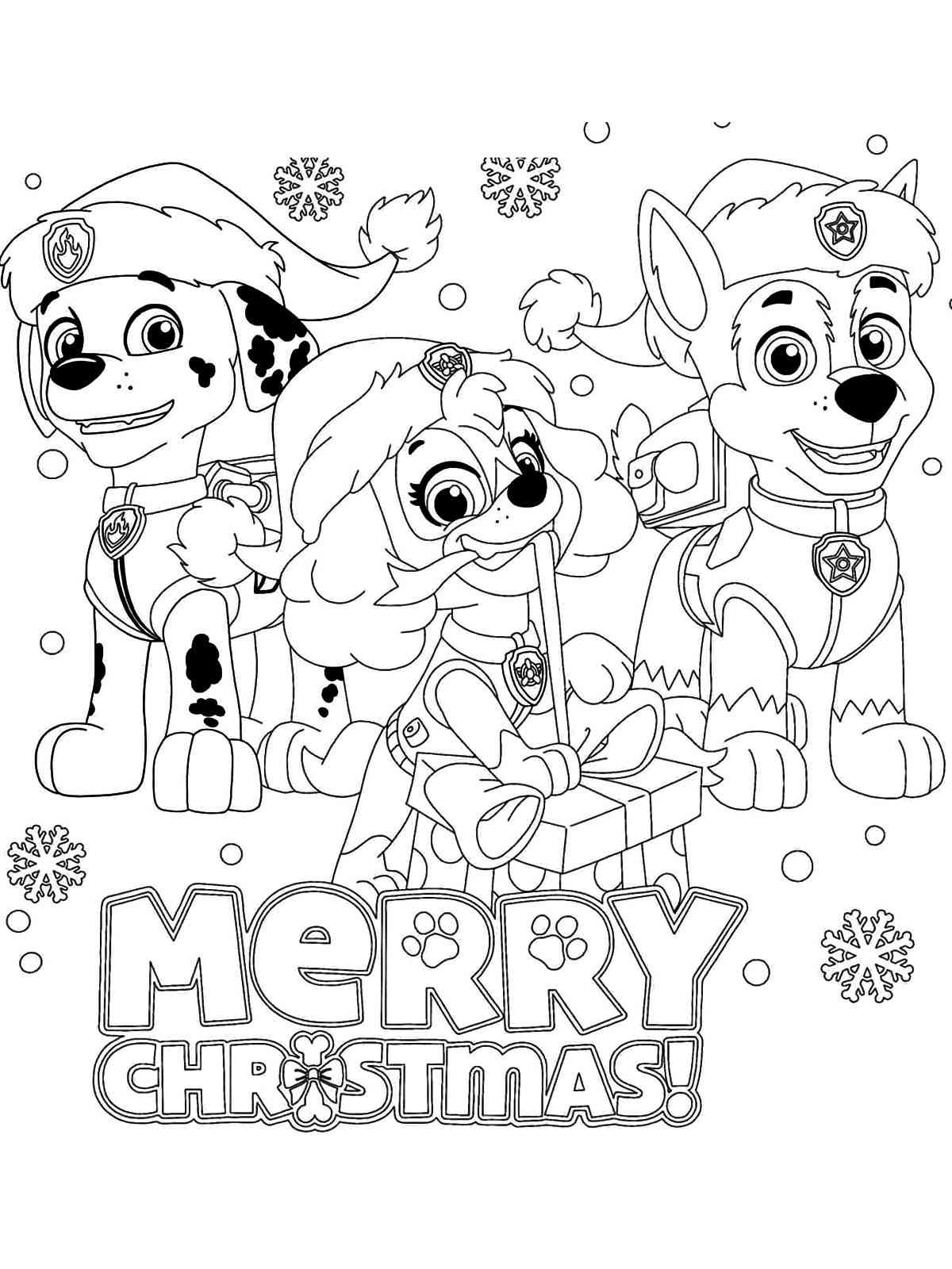 Paw Patrol Christmas Coloring Pages