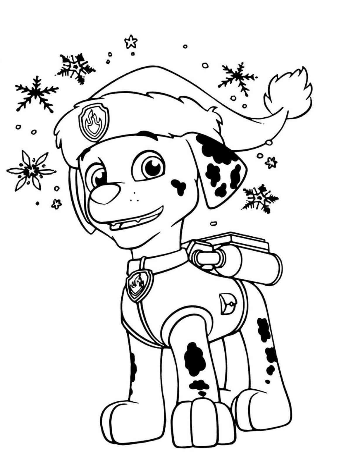 Paw Patrol Christmas Coloring Page Free Printable