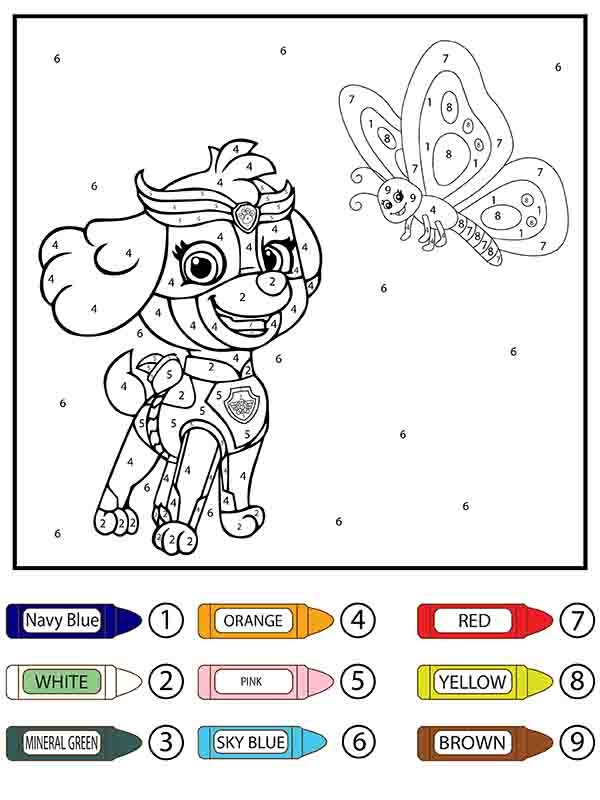 Paw Patrol Skye Color By Number