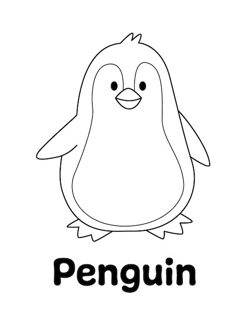 Penguin Coloring Page Little Bee Family