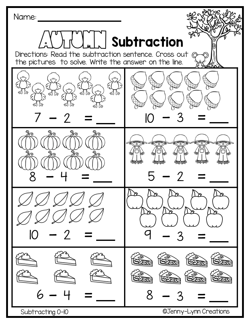 fall math worksheets