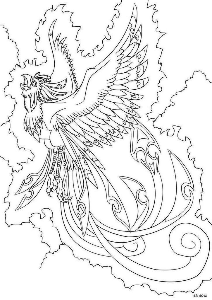 Phoenix Bird Coloring Pages Coloring Pages