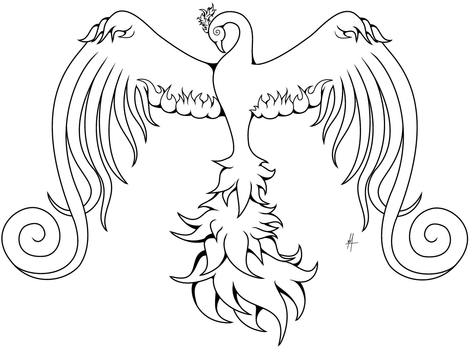 Phoenix Bird Coloring Pages Coloring Pages