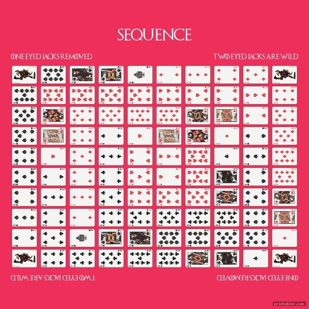 Pin On Sequence Board Game Printable Board