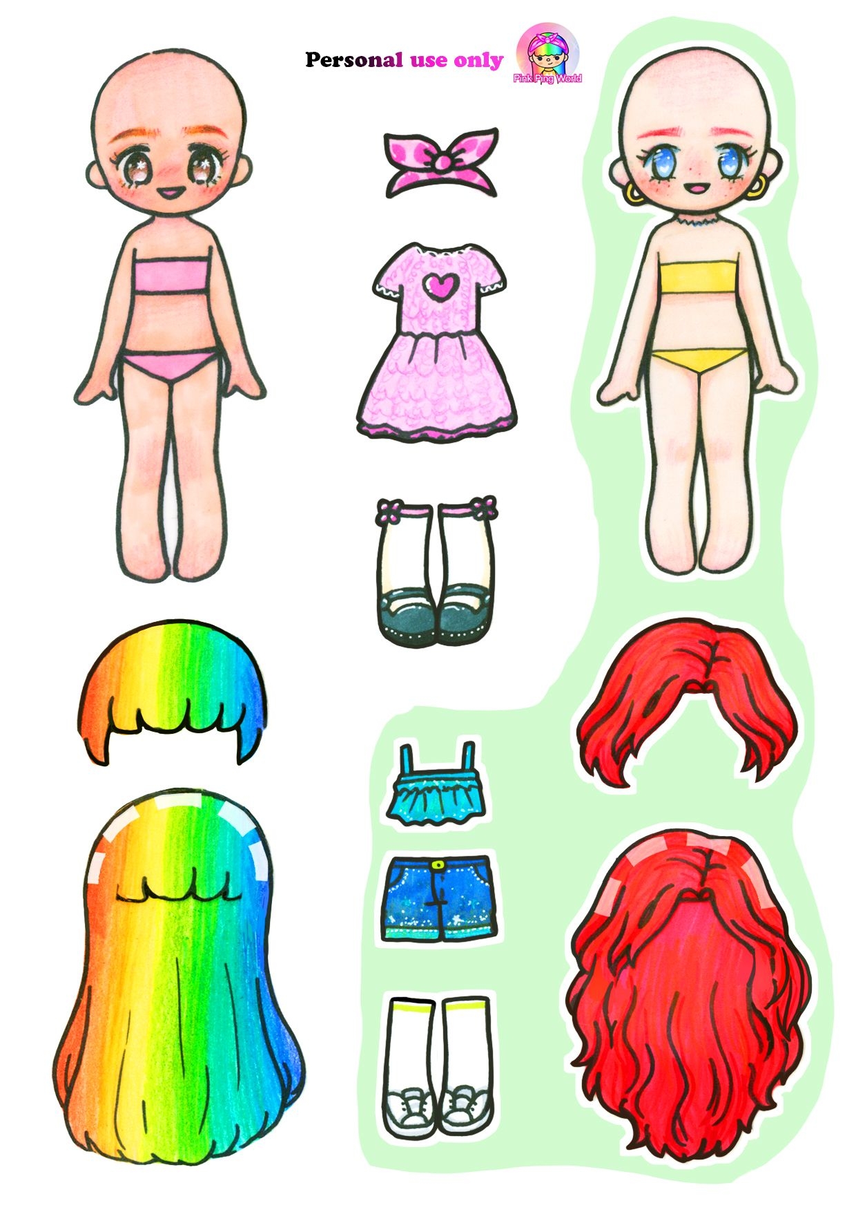 Pink Ping World Paper Dolls DIY Printables Paper Dolls Diy Paper 
