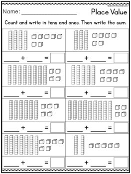 tens blocks worksheets