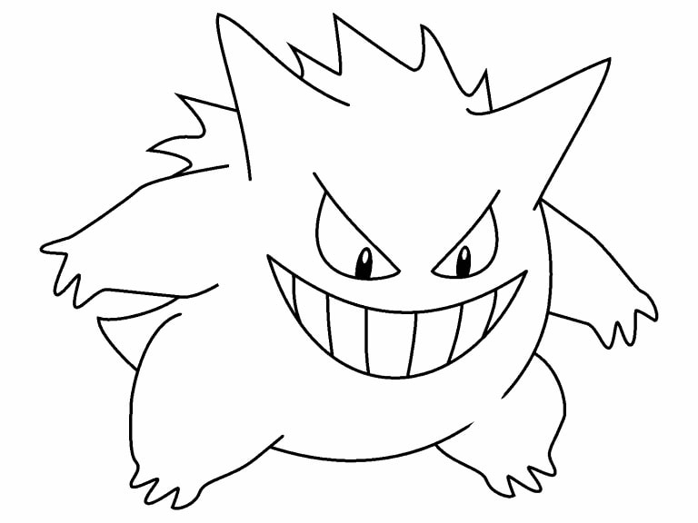 Pokemon Gengar 9 Coloring Page Anime Coloring Pages