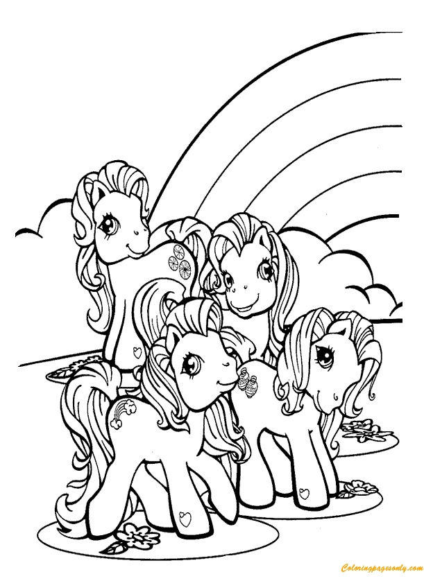 Ponies Coloring Page Free Printable Coloring Pages