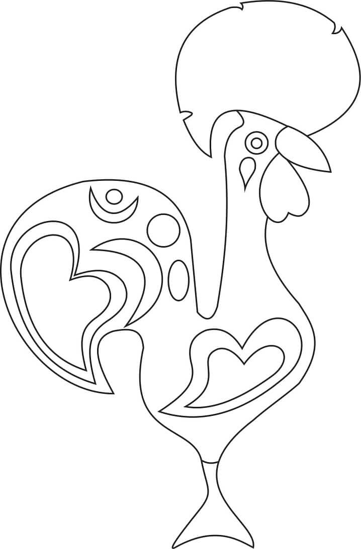 Portuguese Rooster 2 Coloring Page Free Printable Coloring Pages For Kids