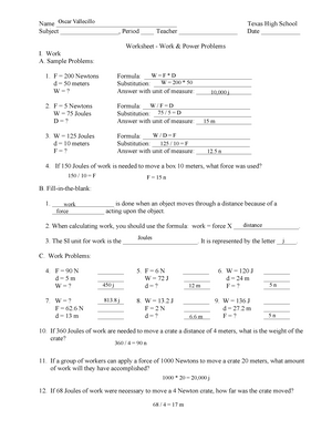 Power Problems Worksheet Fill Online Printable Fillable Blank 