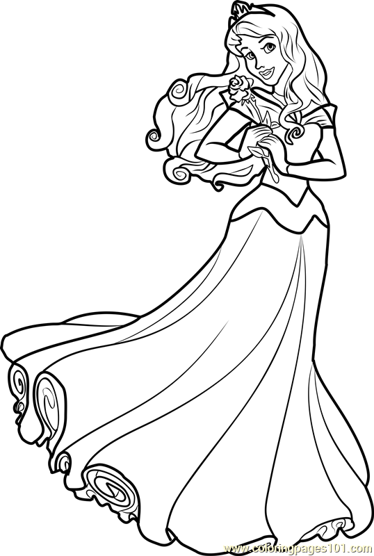 Princess Aurora Printable Coloring Page For Kids And Adults