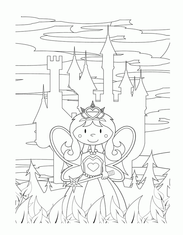 Princess Castle Coloring Page Coloring Home