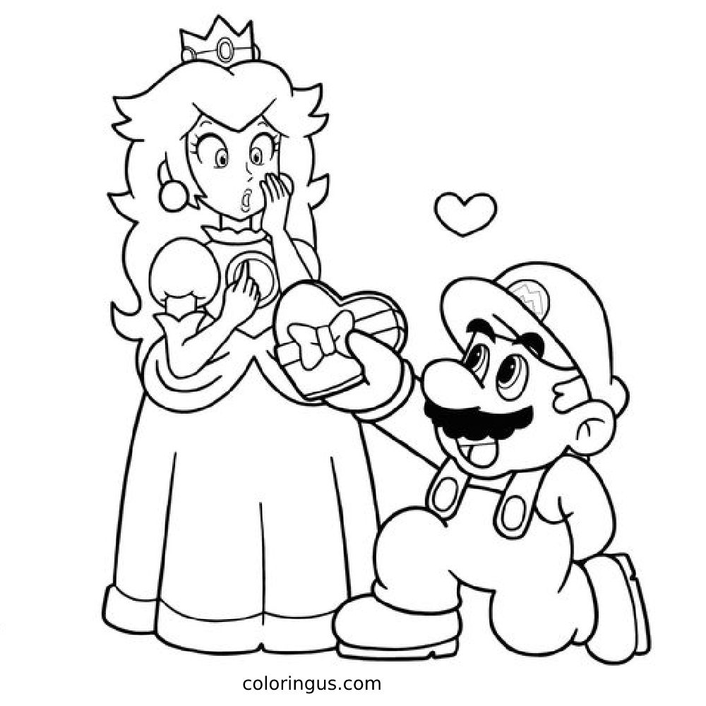 Princess Peach Daisy Princess Peach Mario Coloring Pages Coloriage 