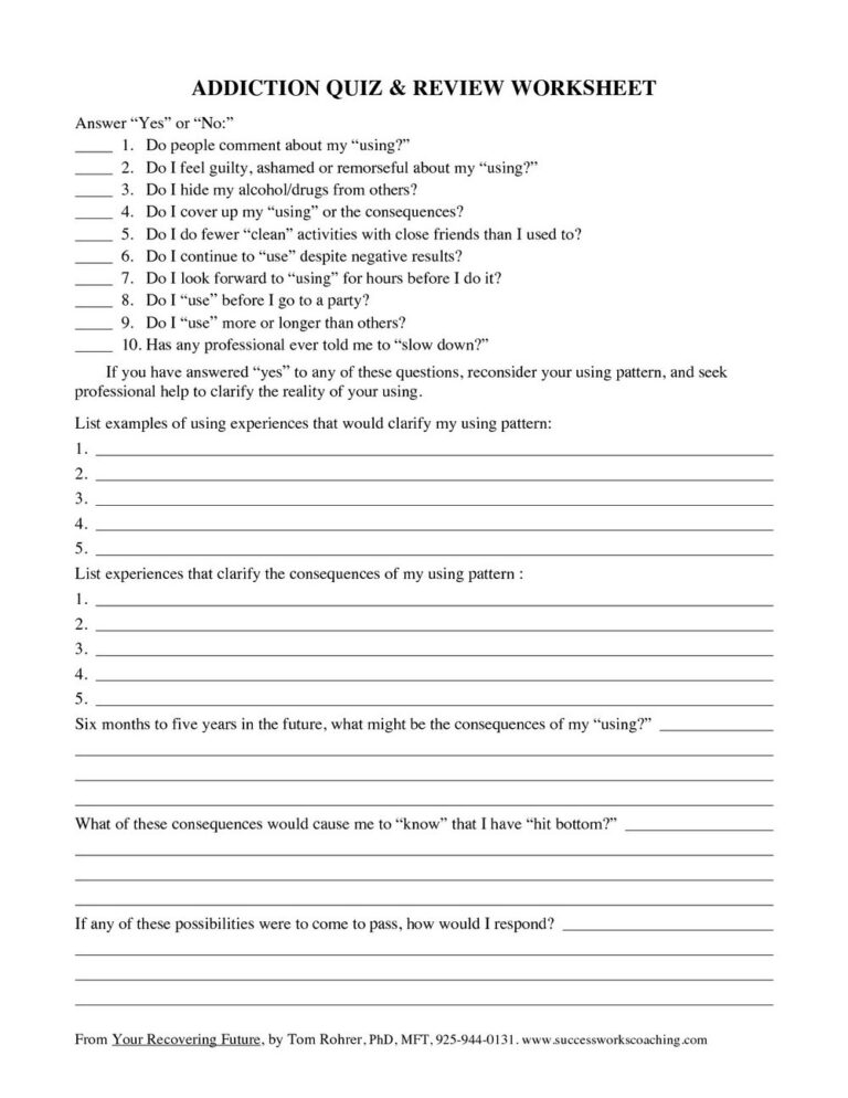 boredom in recovery worksheets pdf