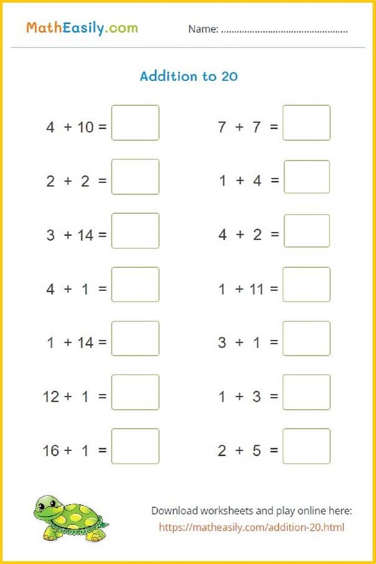 Printable Addition Worksheets PDF Free Download Math Worksheets