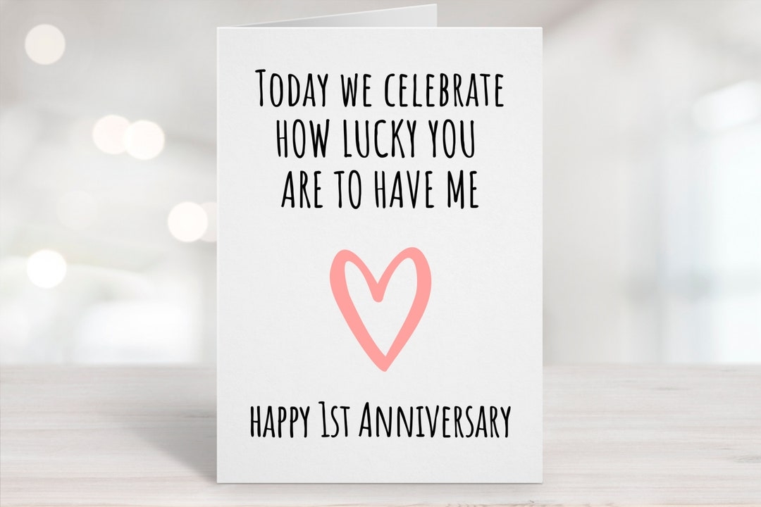 Printable Anniversary Card 1st Anniversary Card One Year Etsy