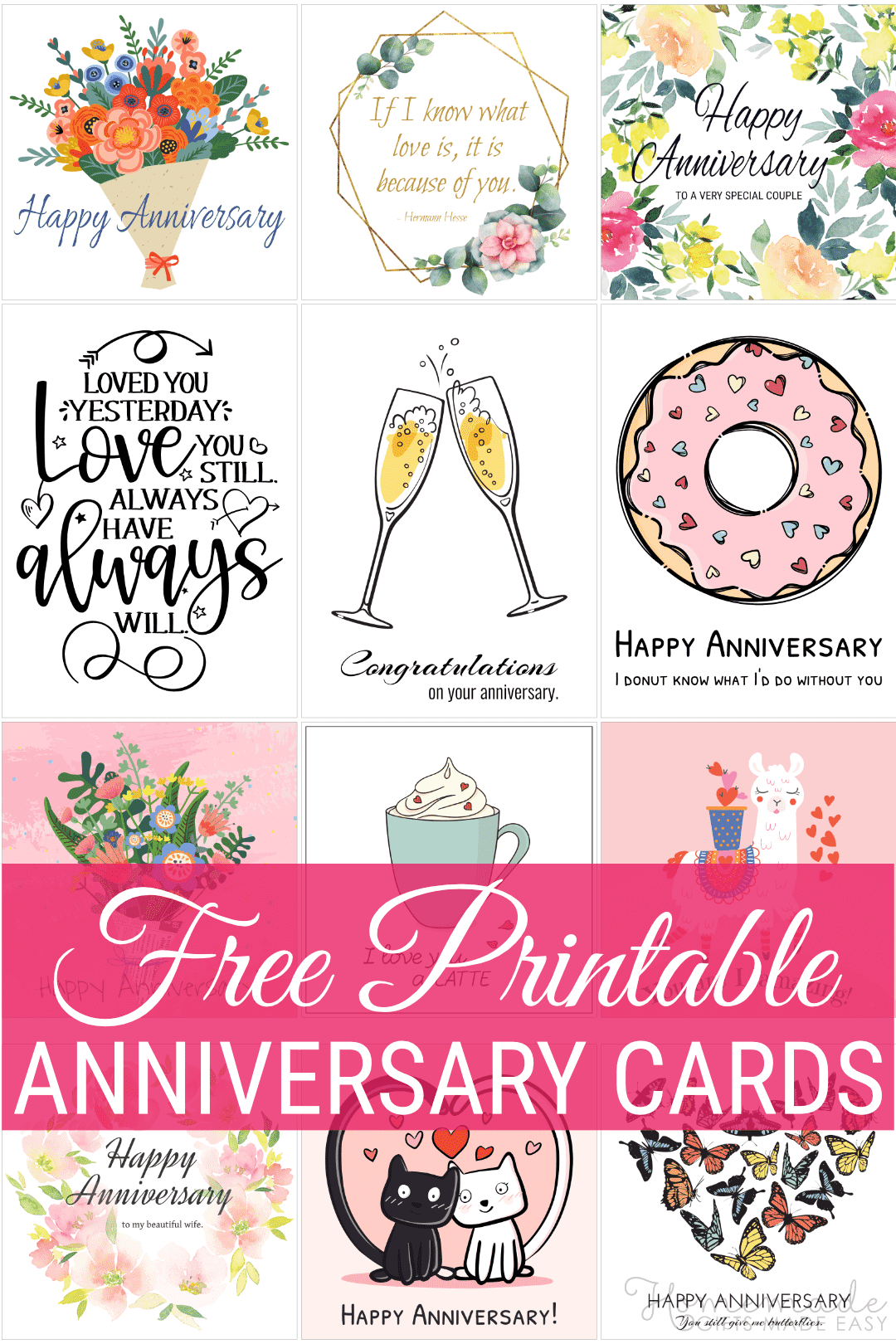 create anniversary cards free printable