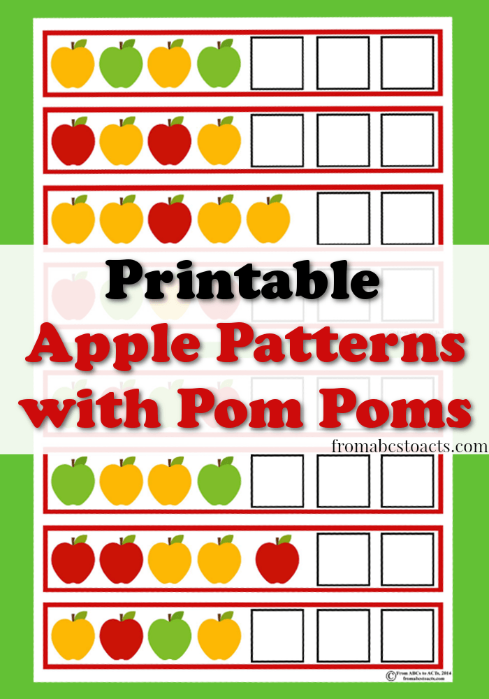 Printable Apple Patterns With Pom Poms From ABCs To ACTs