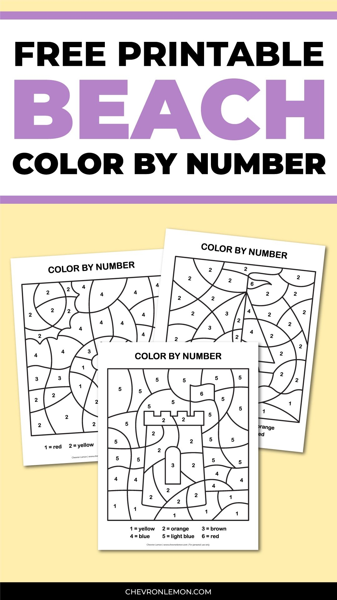 Printable Beach Color By Number Artofit