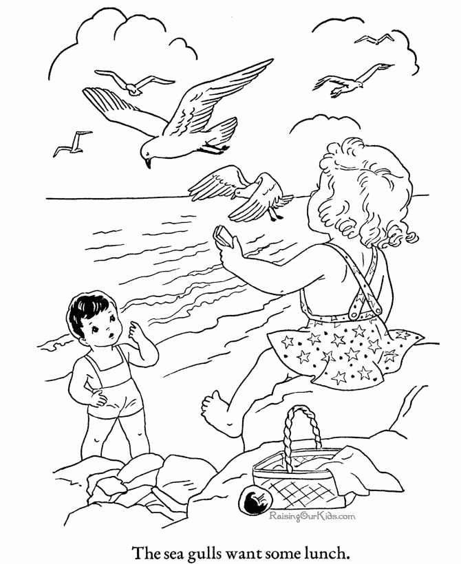 printable beach pictures to color