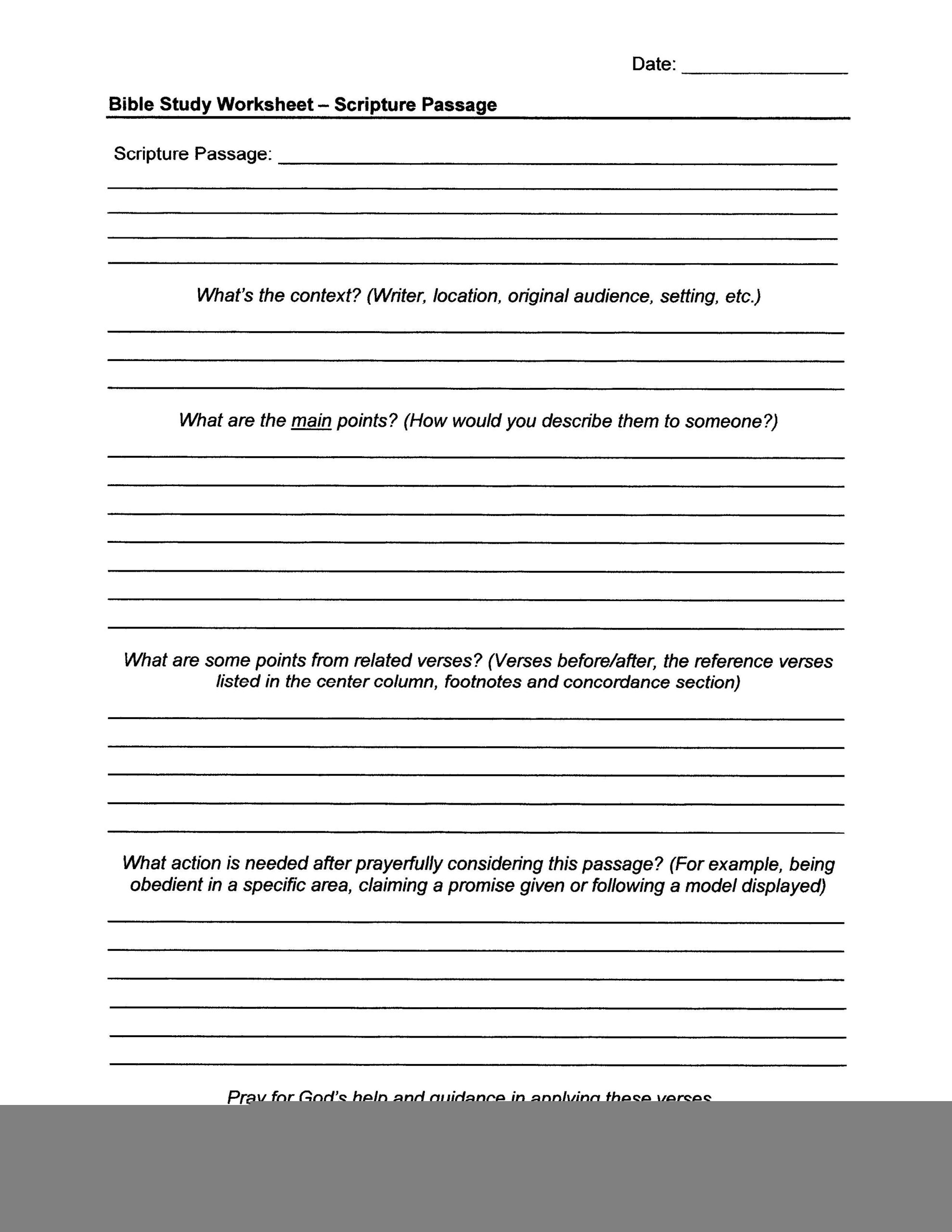Printable Bible Study Worksheets For Adults Pdf Printable Worksheets