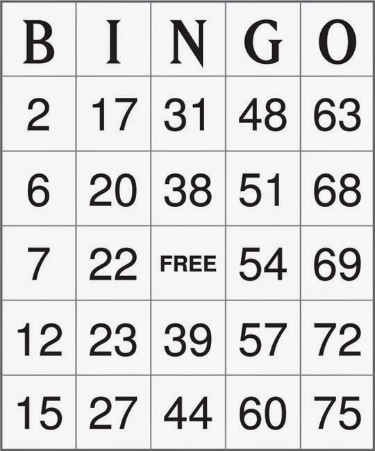 set of printable bingo cards