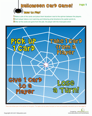 Printable Board Game Halloween Match Up Worksheet Education