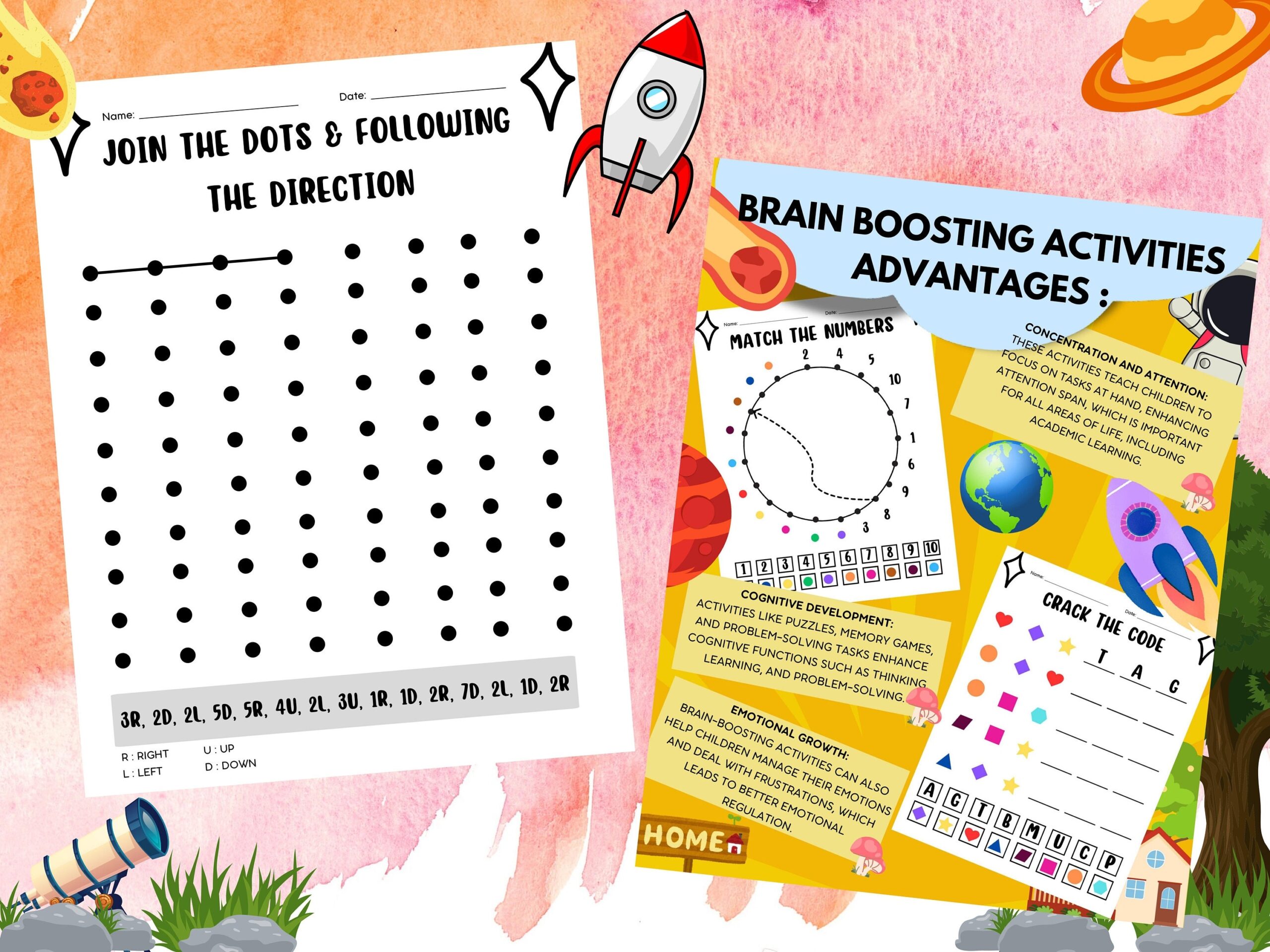 PRINTABLE BRAIN BOOSTING Worksheets Brain Focus Kindergarten Learning 