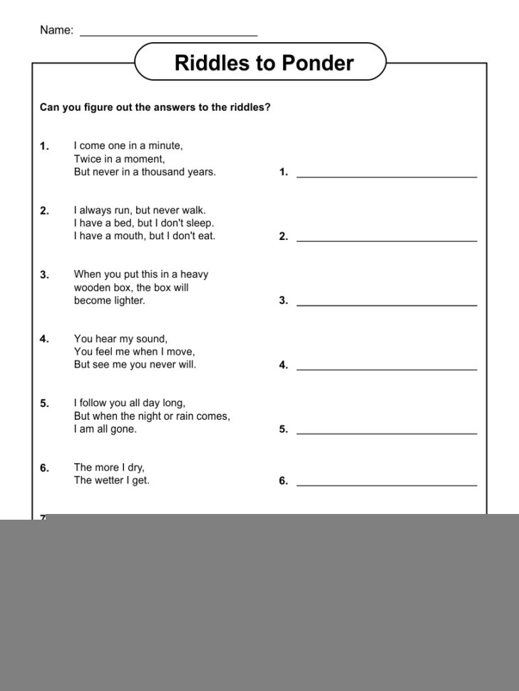 Printable Brain Teaser Worksheets For Adults Peggy Worksheets