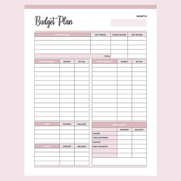 free printable budget worksheet free pdf