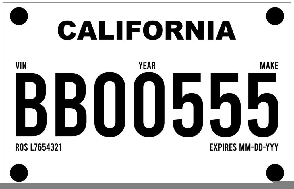 Printable California License Plate Template Printable JD